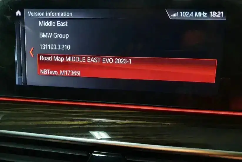 BMW/MINI Road Map Middle East EVO 2025 update for NBT-EVO navigation systems with FSC activation for GCC region coverage