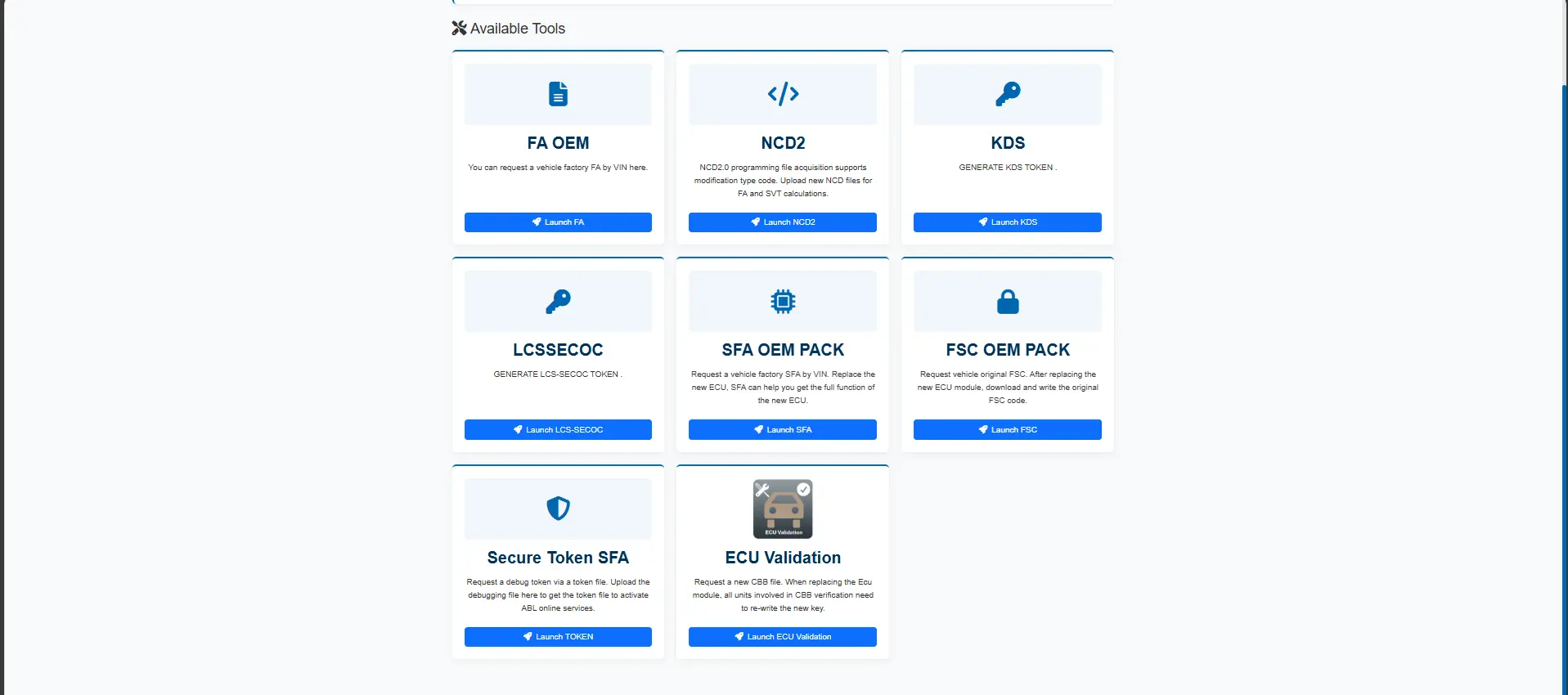NCD2 Generator software dashboard for BMW Mini Rolls-Royce diagnostics